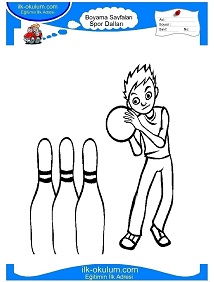 Çocuklar İçin Bowling Boyama Sayfaları 